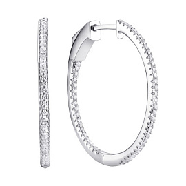 Серьги конго SL-E01598-X-W-X-X-W серебро Дорожка