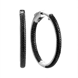 Серьги конго SL-E01482-X-WB-X-X-B серебро
