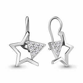 Серьги 48756А.5 серебро Звезда