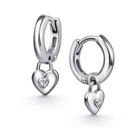 Серьги подвесные 02-4791.00КЦ-00 серебро Сердце