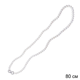 Бусы нить K-1220W-2-80 ювелирный сплав Сердце_1