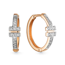 Серьги конго С4910 золото Тиффани Т