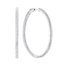Серьги конго SL-E02083-X-W-X-X-W серебро Дорожка