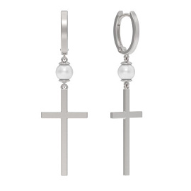 Серьги подвесные 1043382-01250-2S серебро Крест