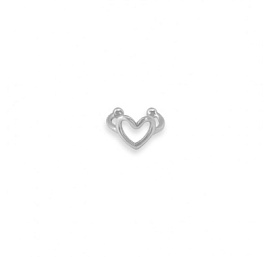 Серьги кафф 26697001 серебро Сердце