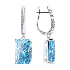 Серьги подвесные 94027348 серебро
