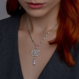 Колье 94071055 серебро Корона_1