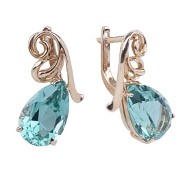 Серьги 3302 акв золото