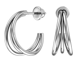 Серьги конго А6001475-00245 серебро