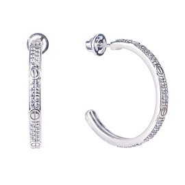 Серьги конго С6349-7716 серебро Картье винт