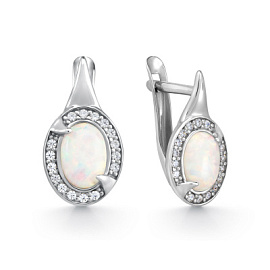 Серьги один камень 204863-235-0019 серебро